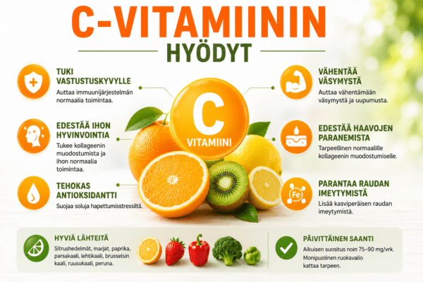 C-vitamiinin hyödyt