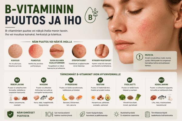 b-vitamiinin puutos ja iho