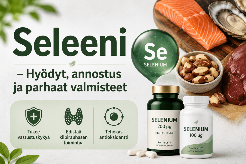 Seleeni – Hyödyt, annostus ja parhaat valmisteet