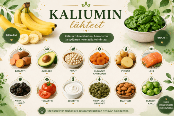 Kaliumin lähteet