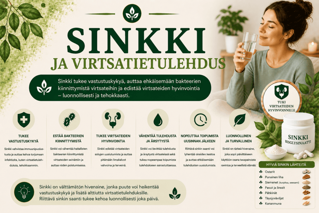 Sinkki ja virtsatietulehdus: mitä yhteydestä oikeasti tiedetään